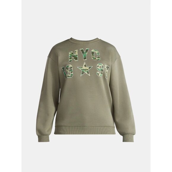NYC 1997 Women's Graphic Sweatshirt with Long Sleeves, M (8-10), Relaxed Fit - Picture 1 of 5